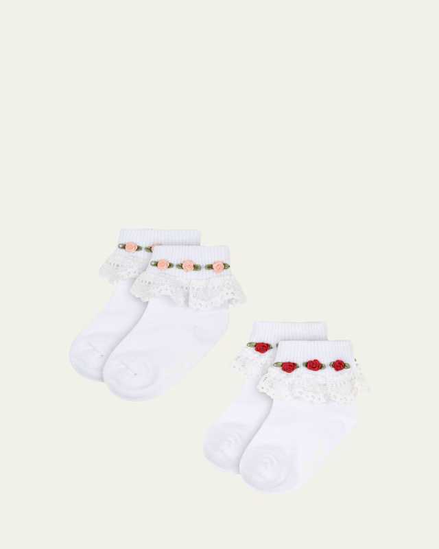 Girl's Rosette Lace Socks